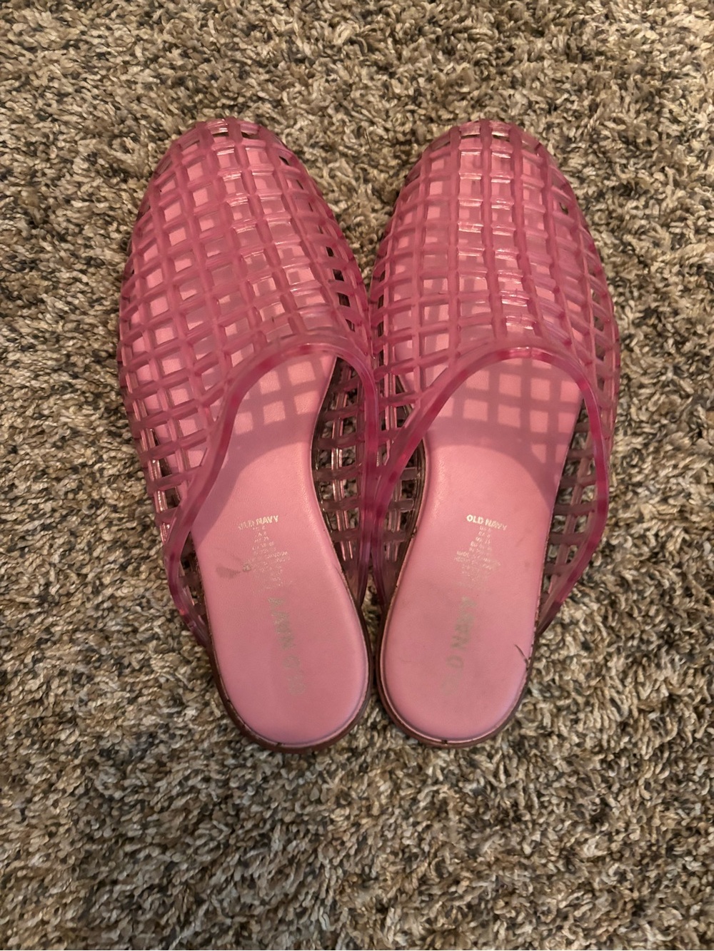 Old Navy Pink Lattice Jelly Mules